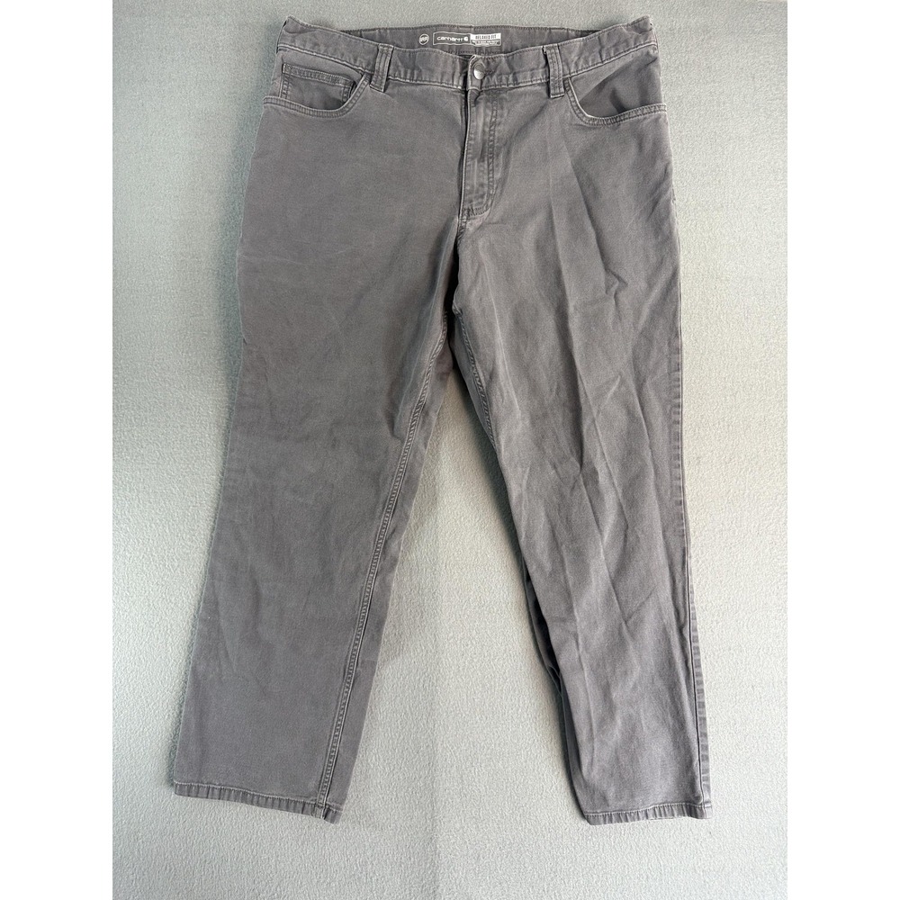 Carhartt Pants Mens 38x30‎ Gray BN2517-M Rugged Flex Canvas Carpenter Workwear